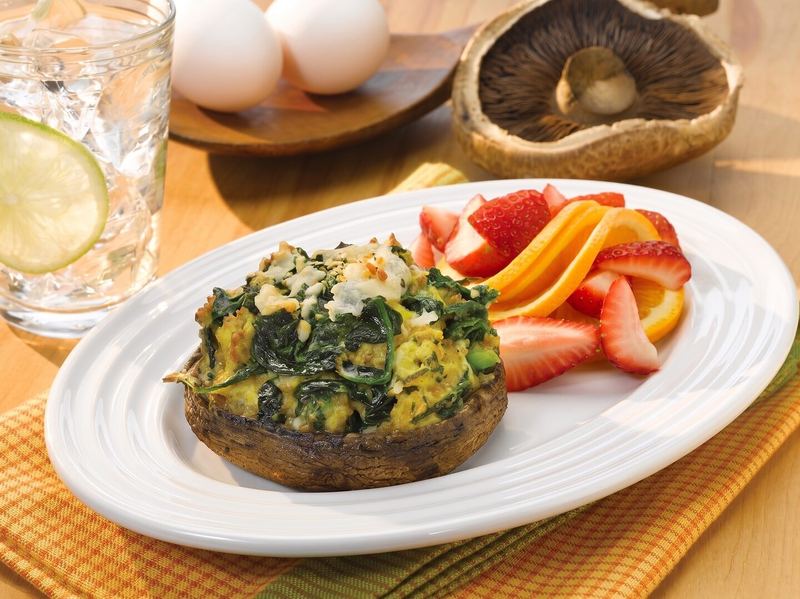 Herbed Spinach Quiche Portabella Caps